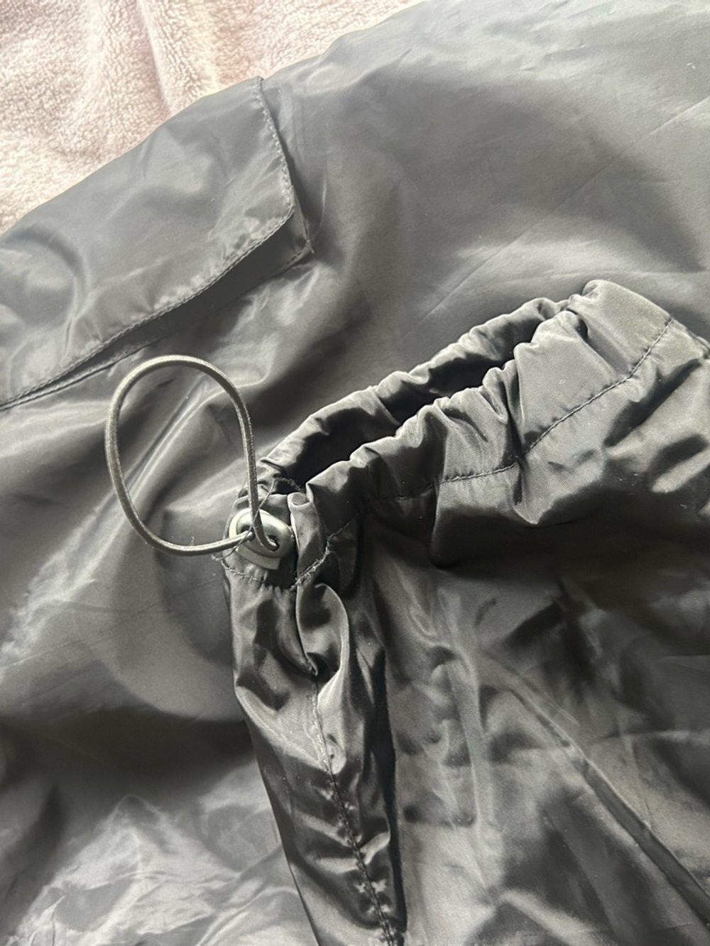 Black Cargo Jogger Pants with White Gothic Back Print - Picture 6 of 6